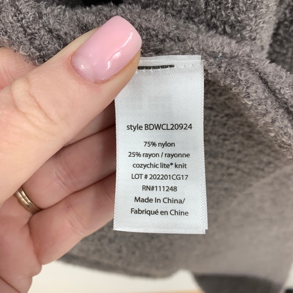 Barefoot Dreams CozyChic Lite Cabin Cardigan Longline in Ash Sz XL - Picture 10 of 13